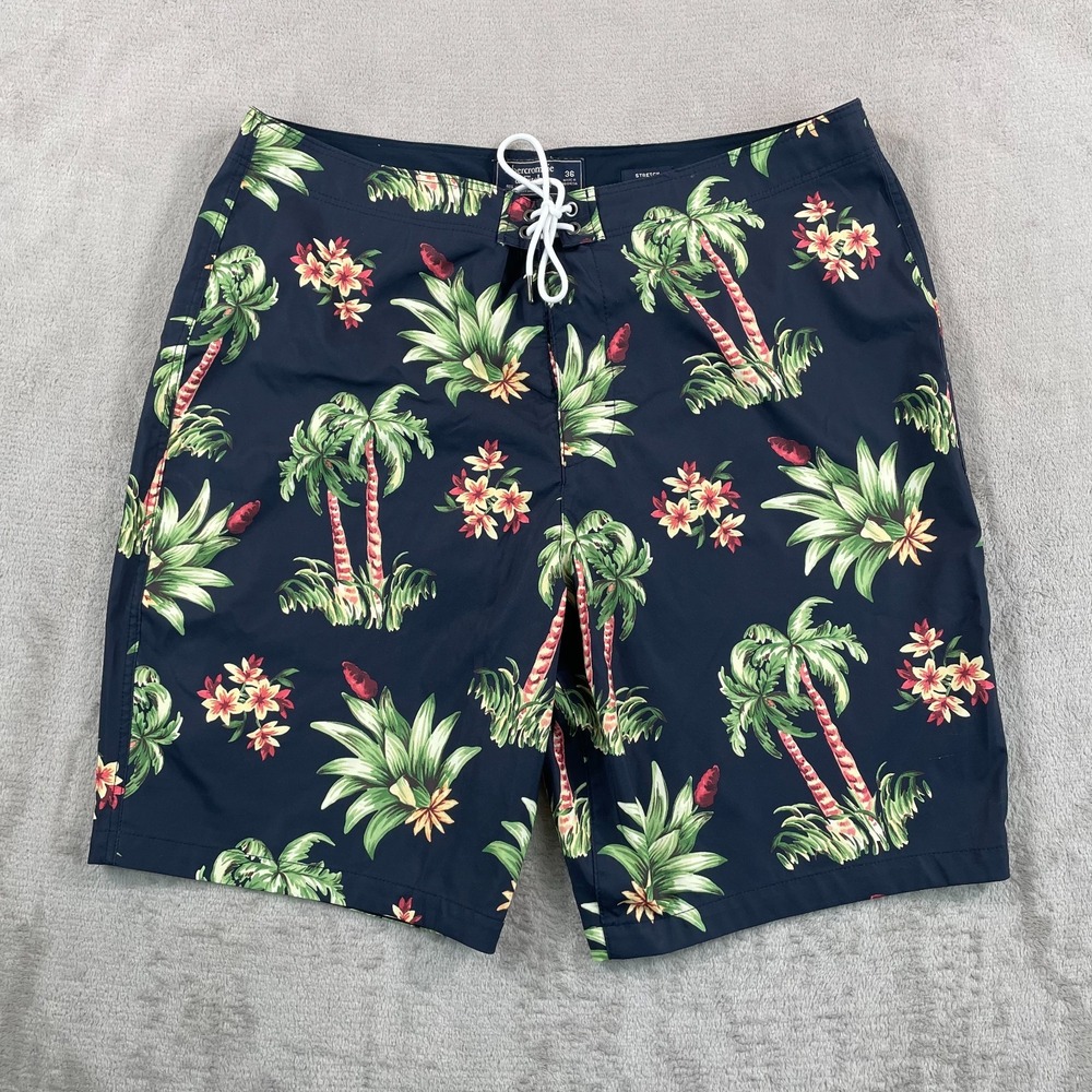 Abercrombie Fitch Board Swim Trunks Shorts Men‎ 36 Floral Lined Pool Beach Vacca